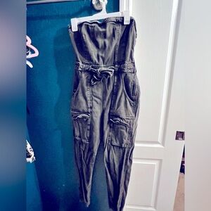 Free People black jean jumpsuit